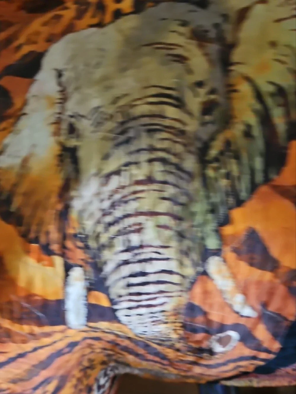 Wildlife Print Quilted Throw Blanket in Orange and Brown